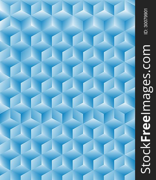 Geometric abstract background with gradients and blue cubes. Geometric abstract background with gradients and blue cubes