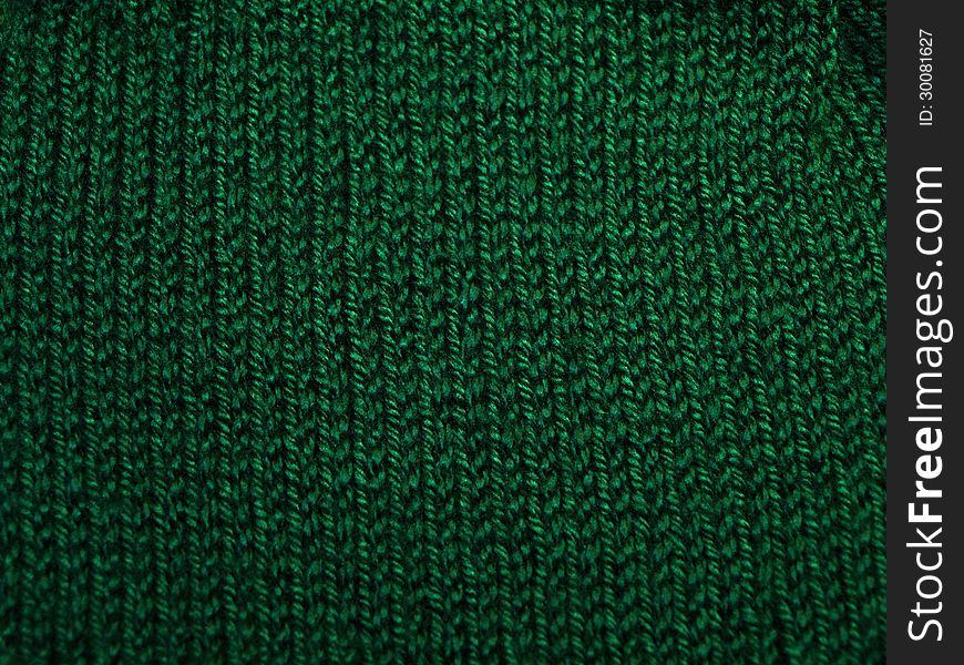 Front side of green knit pattern