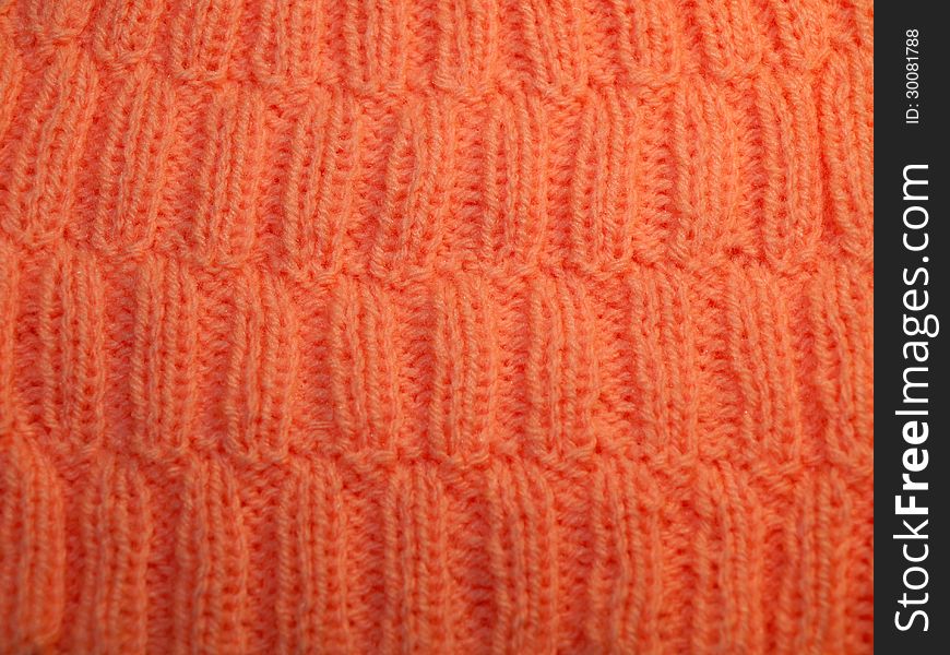 Front side of orange knit pattern