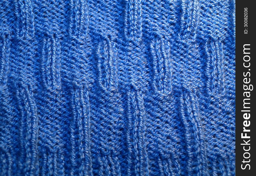 Front side of blue knit pattern