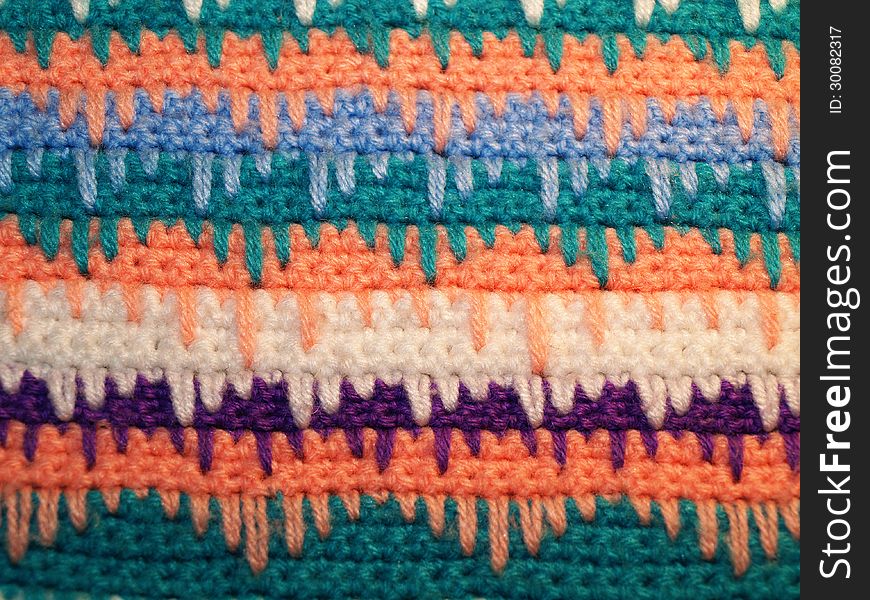 Front side of colorful knit pattern