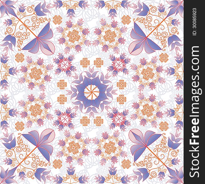 Abstract floral pattern (illustration with clipping mask). Abstract floral pattern (illustration with clipping mask).