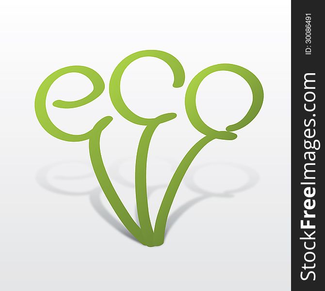Eco icon in the form of a germ