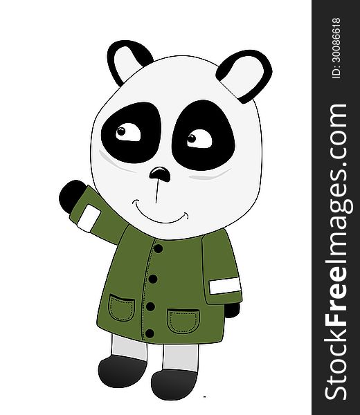 Panda cartoon isolated on white background