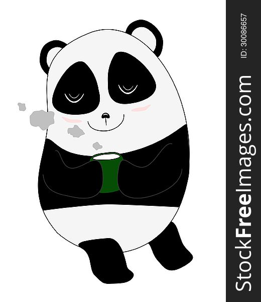 Panda cartoon isolated on white background