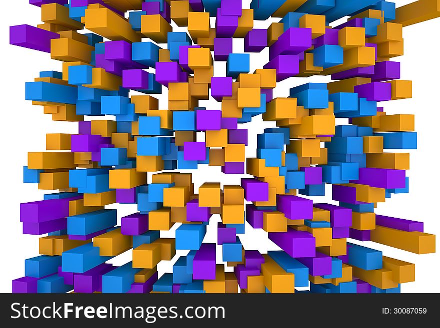 3d abstract background isolated, with bright colors and futuristic