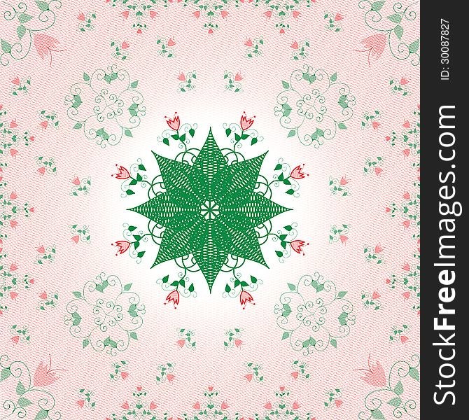 Abstract floral pattern (illustration with clipping mask). Abstract floral pattern (illustration with clipping mask).