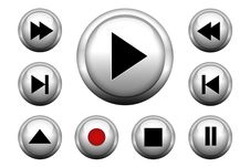 Media Web Buttons Set Royalty Free Stock Photos