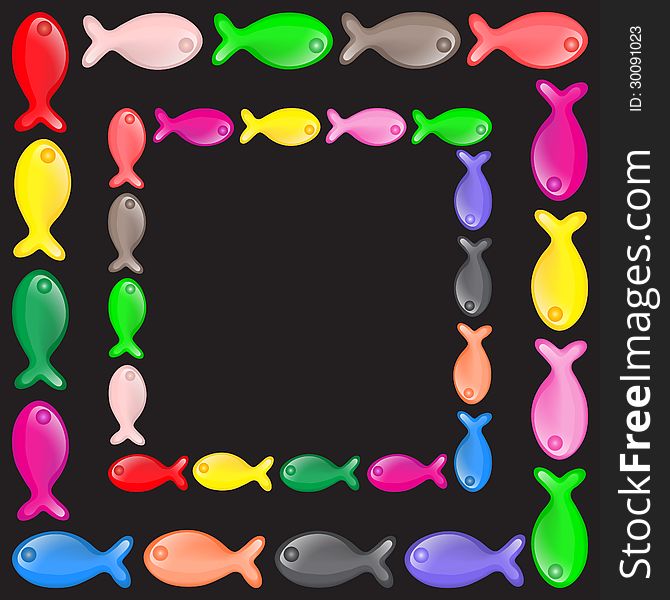 Vector Illustration Of Fish Frame