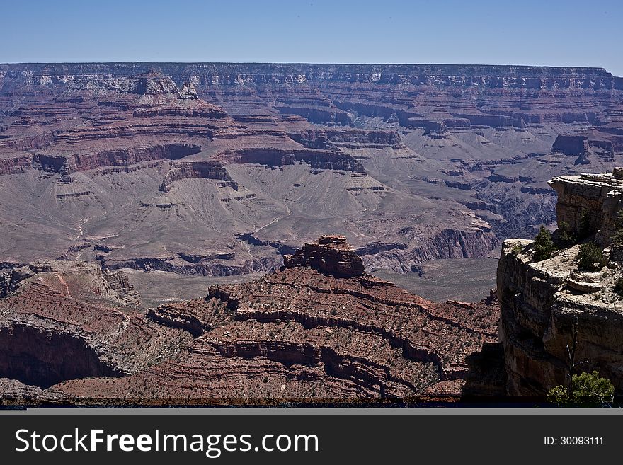 Grand Canyon and horizon as seen from the south ridge. Grand Canyon and horizon as seen from the south ridge.