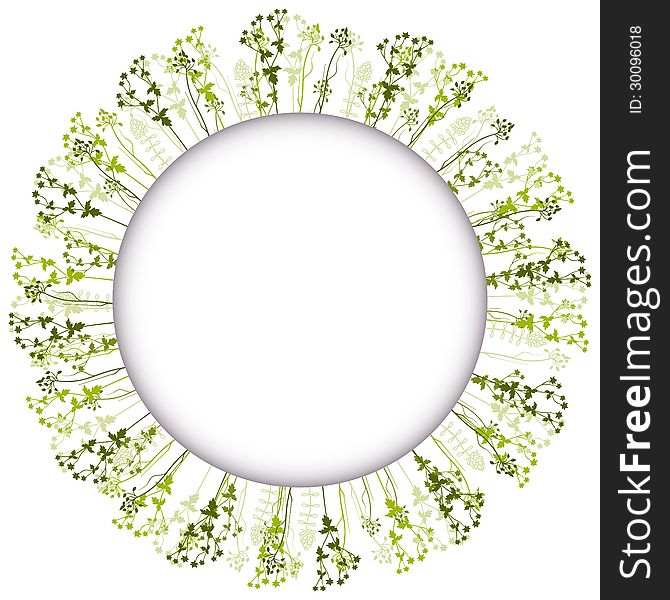 Vector Floral Round Frame.