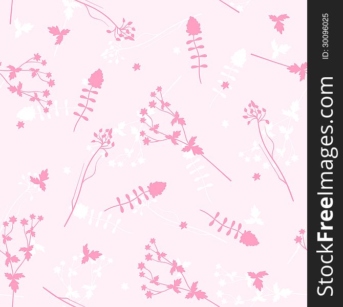 Vector illustration seamless pink background with flowers. Vector illustration seamless pink background with flowers.