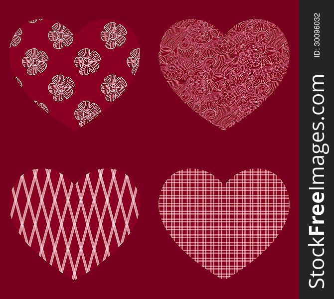 Vector set of hearts shape original design. Vector set of hearts shape original design.