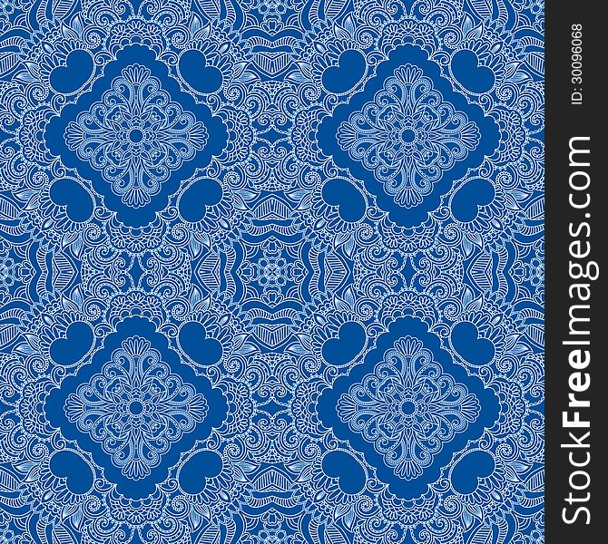 Vector illustration with vintage seamless pattern for print. Vector illustration with vintage seamless pattern for print.