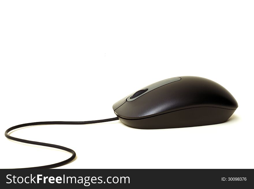 Black Colored Computer Mouse isolated on white. Black Colored Computer Mouse isolated on white.