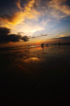 Dusk With Sand Ripples Royalty Free Stock Images Dusk With Sand Ripples Royalty Free Stock Images