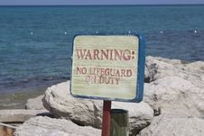 No Lifeguard On Duty Stock Image No Lifeguard On Duty Stock Image