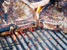 T-Bone On Grill Stock Image T-Bone On Grill Stock Image