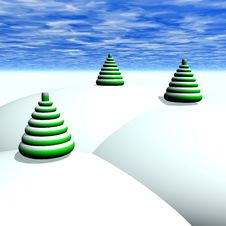 Christmas Trees And Snow Stock Image Christmas Trees And Snow Stock Image
