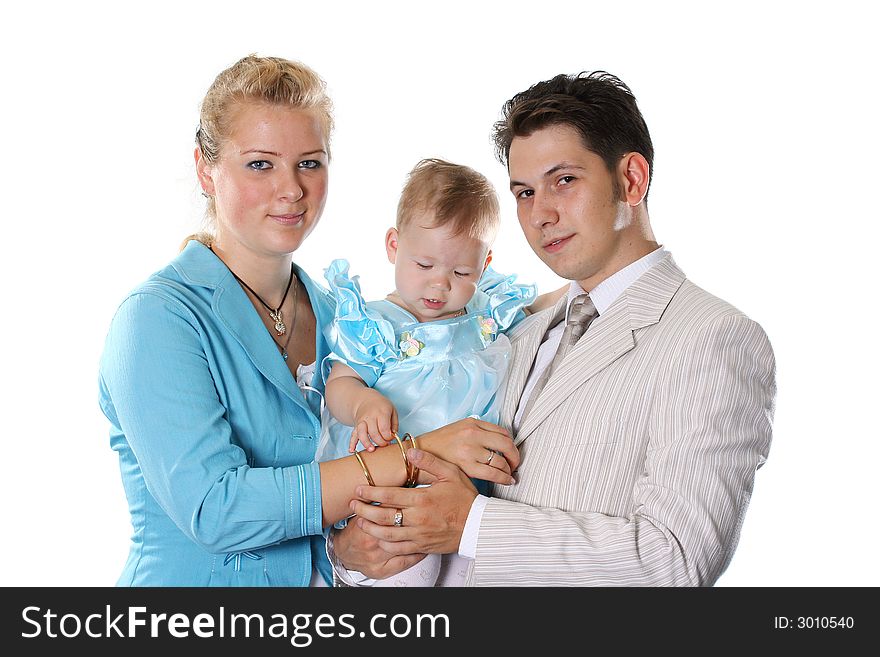 The young loving father and mother with the child. The young loving father and mother with the child