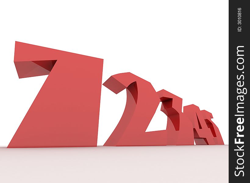 Numbers on white background made in 3d. Numbers on white background made in 3d