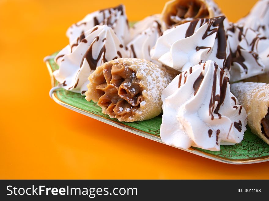 Sweet treats on a plate for tea time