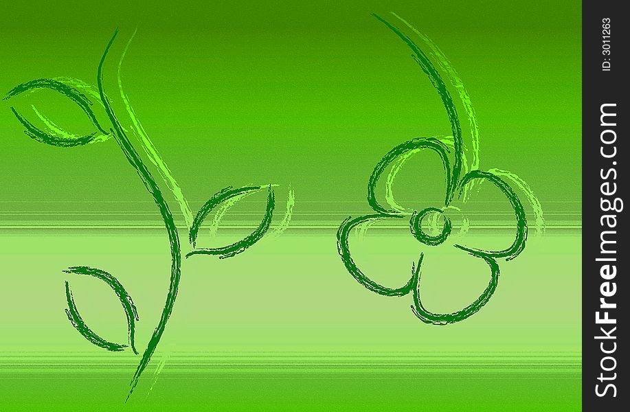 Green flower on the green background