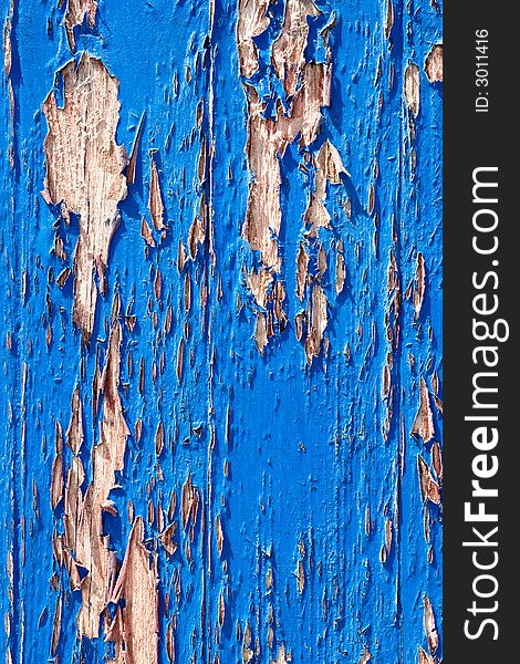 Wooden door, old blue paint