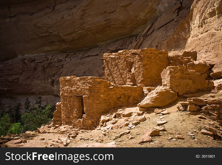 The remains from an old anasazi ruin. The remains from an old anasazi ruin