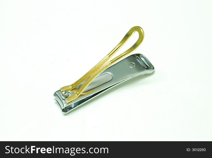 Nail cutter on white background