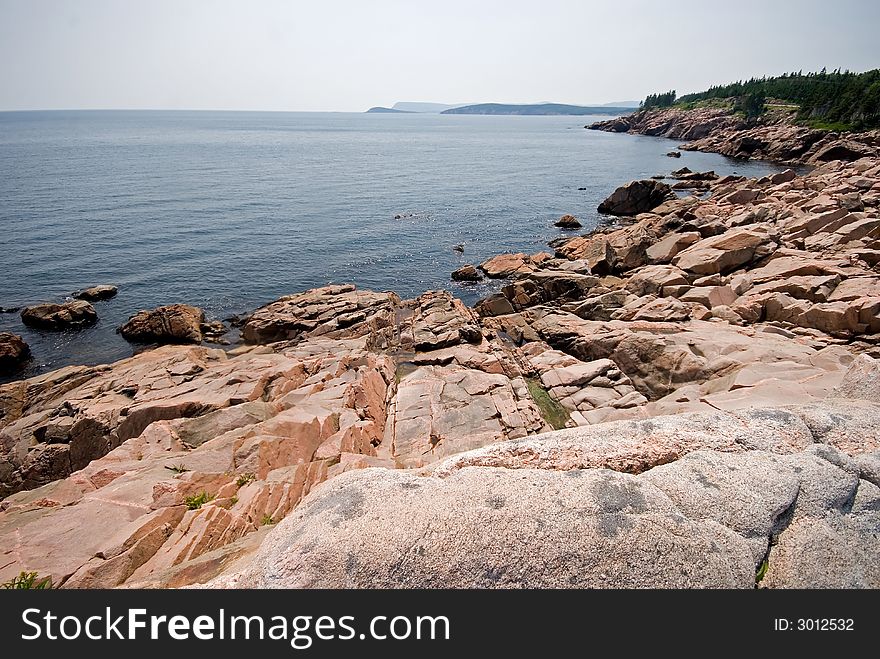 The rugged landscape of the Cape Breton coast, Nova Scotia, Canada.