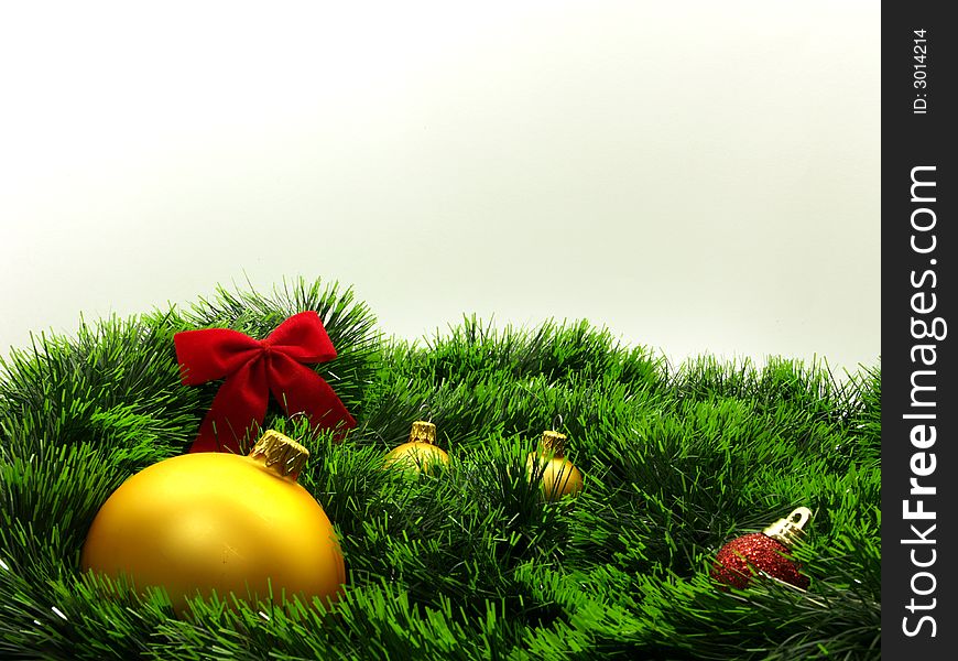 Christmas decoration and feeling, green background