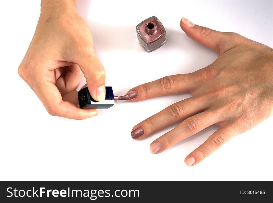 Nail enamel isolated on white