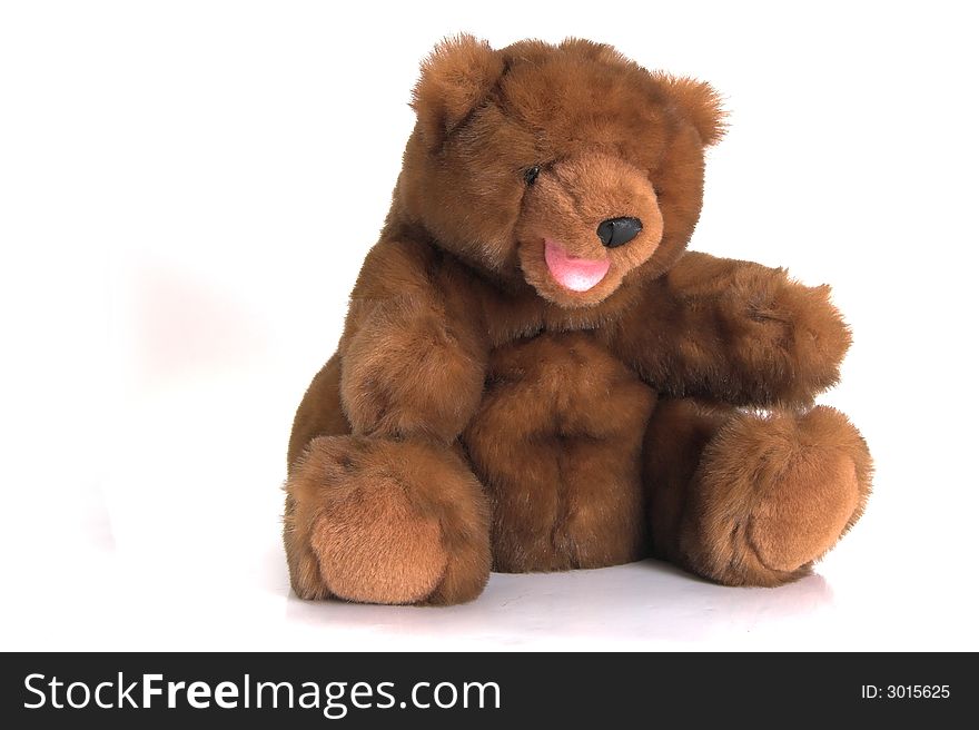 Sweet brown teddy bear isolated