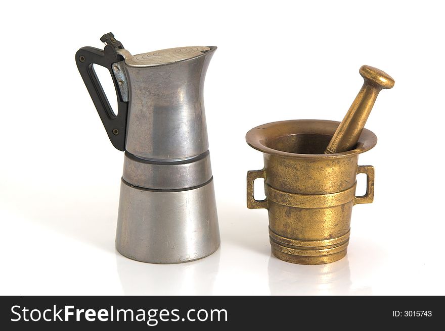 Coffee Kettle And Very Old Gri