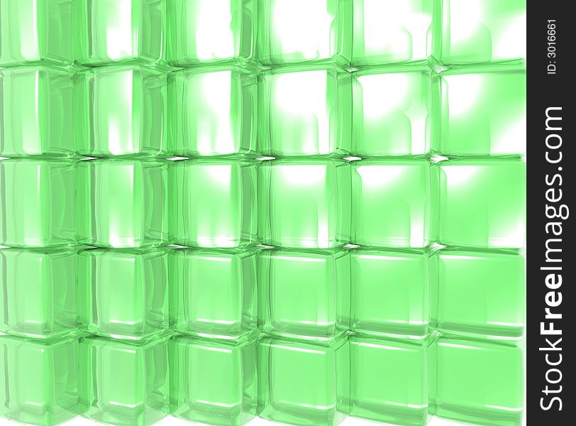 A wall of computer generated gel cubes. A wall of computer generated gel cubes.