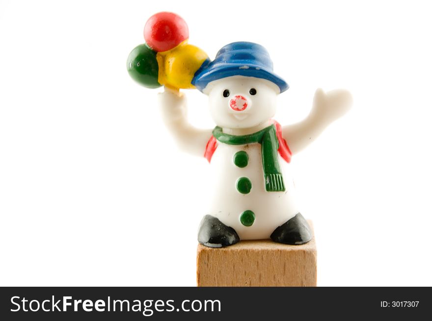 Little snowman with 3 balls in the hand