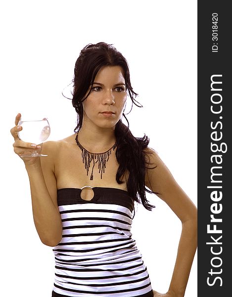 Young classy and healthy hispanic woman holding a glass of water. Young classy and healthy hispanic woman holding a glass of water