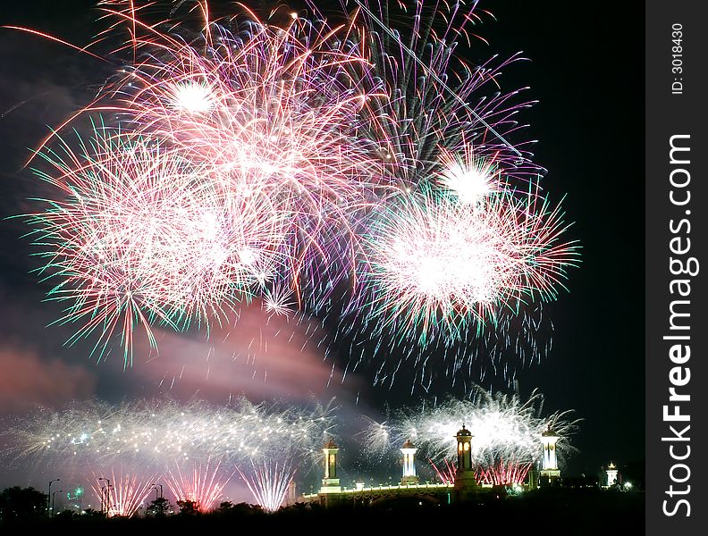 Beautiful fireworks image at kuala lumpur, malaysian