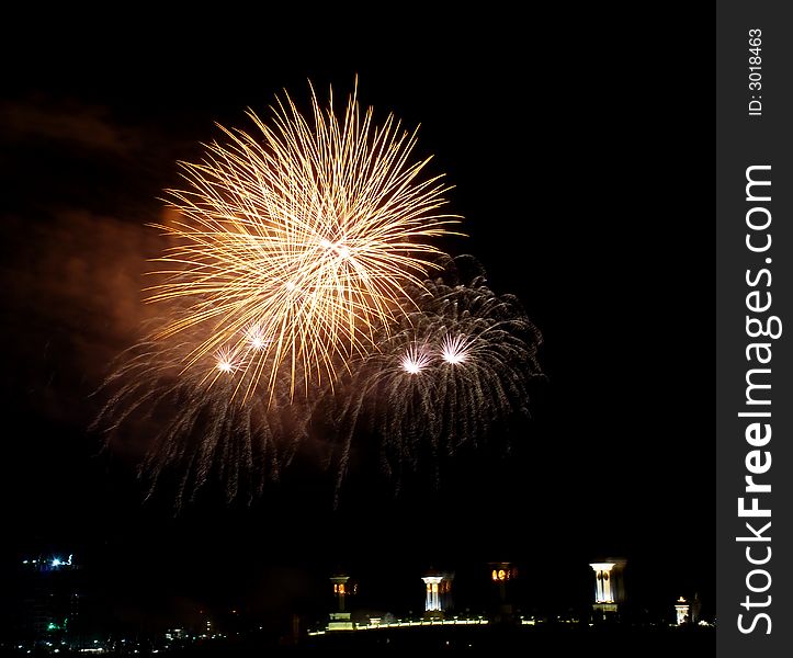 Beautiful fireworks image at kuala lumpur, malaysian