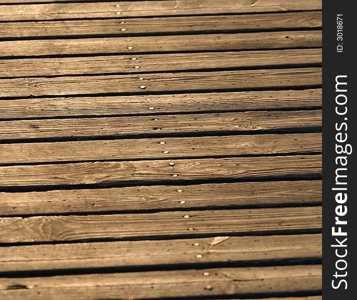 Old wooden Bridge,  long walkway