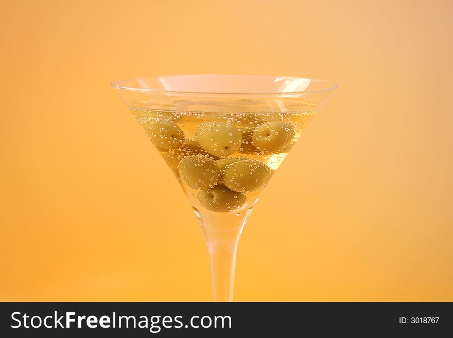 Olive Cocktail in a martini glass