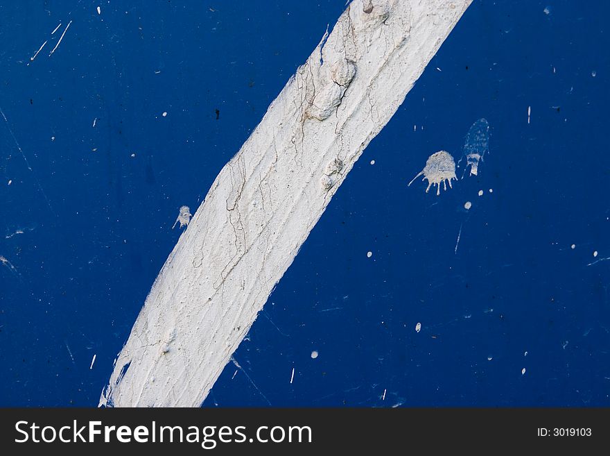 White line on blue grungy background. White line on blue grungy background