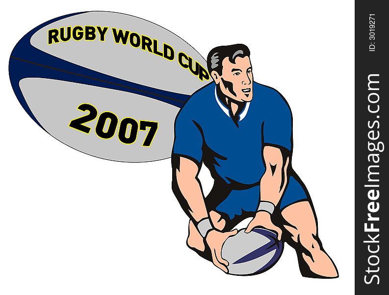 Rugby Player Passing Ball