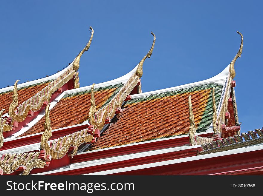 Close up of the roof of a Thai temple. Close up of the roof of a Thai temple