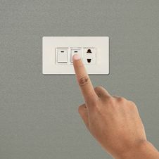 Turning Off Light Switch Stock Image