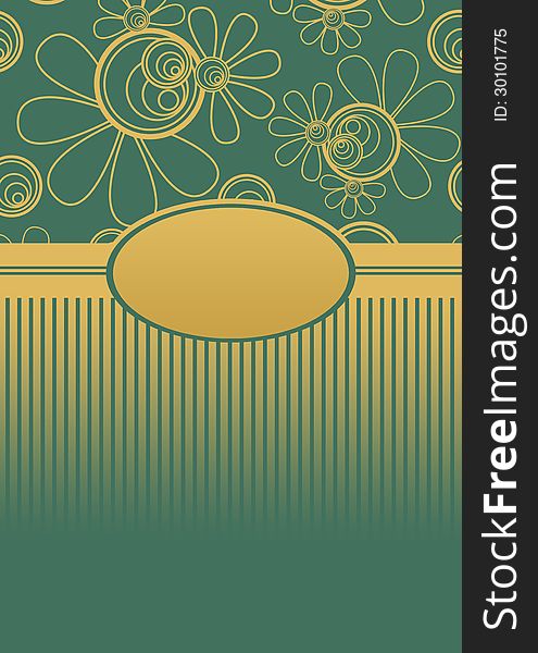 Floral Menu Cover Green Golden