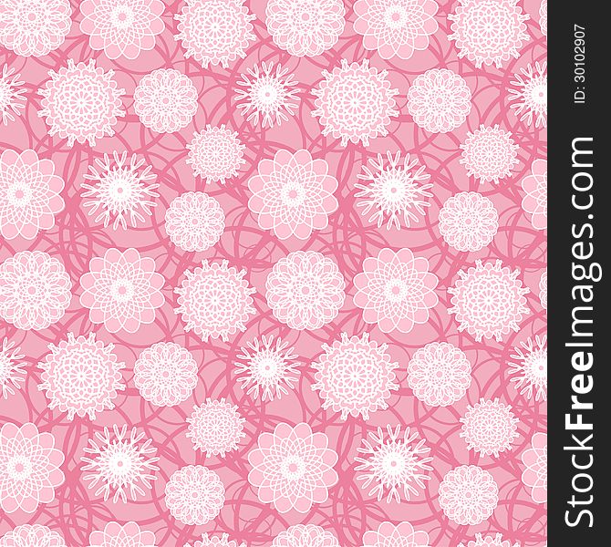 Pink seamless pattern of floral ornament. Vector illustration. Pink seamless pattern of floral ornament. Vector illustration