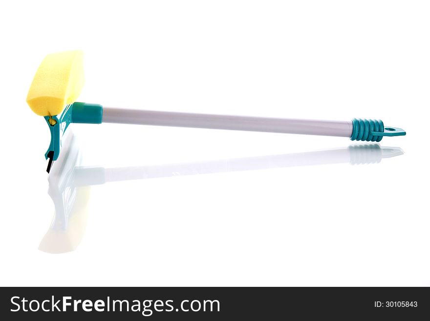 Glass cleaning tool with shadow on a white background