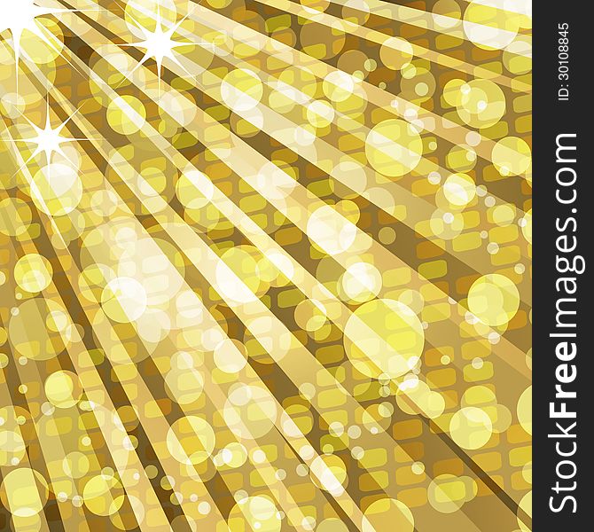 Sparkling golden lightburst background with mosaic and lights. This image is an illustration. Sparkling golden lightburst background with mosaic and lights. This image is an illustration.